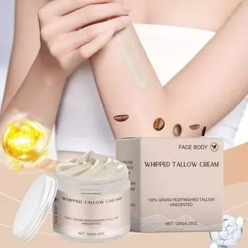 Крем для кожи на основе говяжьего жира травяного откорма - увлажняющее средство для лица и тела для чувствительной кожи - питание и увлажнение - лосьон Purely Natural