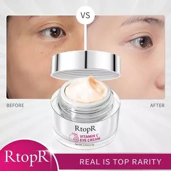 Крем для кожи вокруг глаз RtopR с витамином C против морщин, уменьшает темные круги, разглаживает морщины, отбеливает, замедляет старение, устраняет отеки, уход за кожей вокруг глаз, 12 г 1pcs