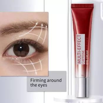 Крем для кожи вокруг глаз с кофеином от темных кругов и отечности Крем для кожи вокруг глаз с кофеином Сыворотка для кожи вокруг глаз от отечности Мешки Морщины Тонкие линии Темные круги красный