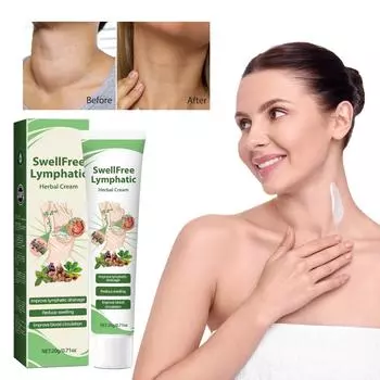 Крем для лечения лимфатических узлов на травах, мазь для лечения лимфоузлов подмышек, крем для лимфодренажа шеи против отеков One Size