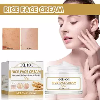 Крем для лица EELHOE Rice Facial Cream Уход за порами Глубокое увлажнение Нежный питательный мягкий крем для ухода за кожей лица 50g