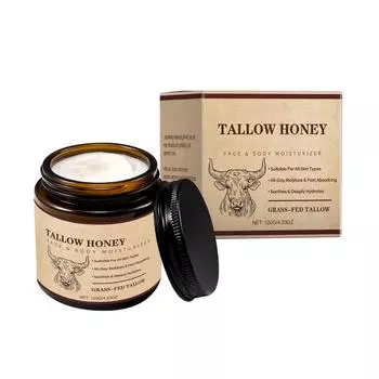 Крем для лица с медовым бальзамом и коровьим жиром питает и смягчает кожу, восстанавливает и успокаивает кожу лица, увлажняет и подтягивает кожу 120 г One Size