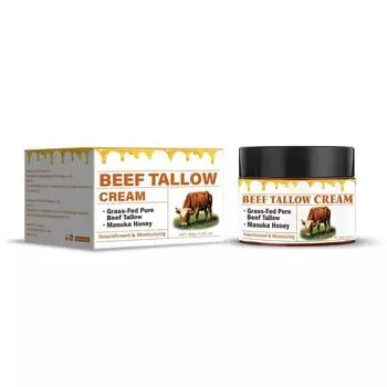 Крем для лица с медовым бальзамом и коровьим жиром питает и смягчает кожу, восстанавливает и успокаивает лицо, увлажняет и подтягивает кожу 120 г One Size жёлтый