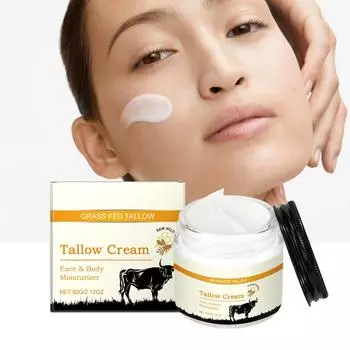 Крем для лица с медовым бальзамом и коровьим жиром питает и смягчает кожу, восстанавливает и успокаивает лицо, увлажняет и подтягивает кожу 60 г One Size белый