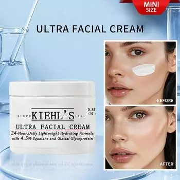 Крем для лица Ultra Facial Cream со скваланом от Kiehl s - сменный - 0,5 жидких унций/14 мл 0.5 FL.OZ./14ML