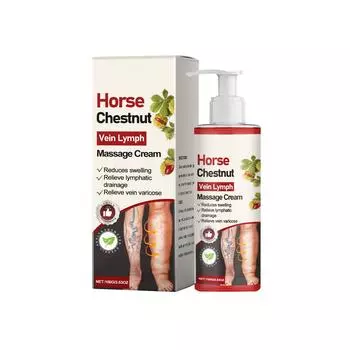 Крем для массажа при варикозном расширении вен с конским каштаном устраняет отеки и уменьшает дискомфорт при плоскостопии. One Size белый