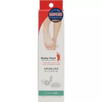 Крем для ног Baby Foot Baby Foot Keratin Softing, увлажняющий, с маслом ши, от трещин и жесткости пяток, 100 г (Детская ножка) & белый