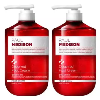 Крем для ног Paul Madison Deep Red, большой емкости, интенсивно увлажняющий, для ухода за омертвевшей кожей, 510 мл, 2 шт.