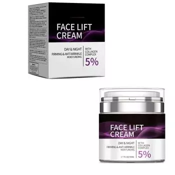 Крем для подтяжки лица с коллагеном 5% Подтягивающий и укрепляющий крем ОРГАНИЧЕСКИЙ Мгновенный для лица, шеи, груди, смягчает кожу и разглаживает морщины 50 мл One Size