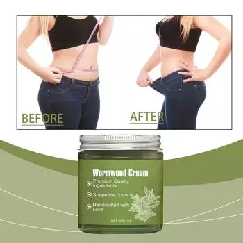 Крем для похудения и похудения с экстрактом полыни. Высокоувлажняющий, улучшающий кровообращение, подтягивающий кожу и уменьшающий One Size зелёный