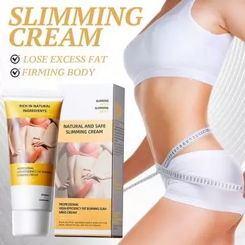 Крем для похудения живота 60 г, Мощный уходовый крем с натуральными экстрактами, Быстро впитывается, Подтягивает бедра, ягодицы, талию, Для мужчин и женщин. One Size белый