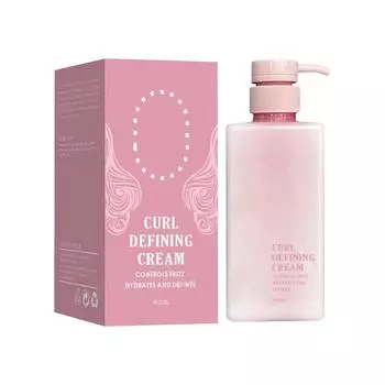 Крем для придания объема локонам, крем для придания объема локонам, крем для уменьшения пушистости, увлажнение, разглаживание кудрей и волнистых волос, 1 флакон One Size белый