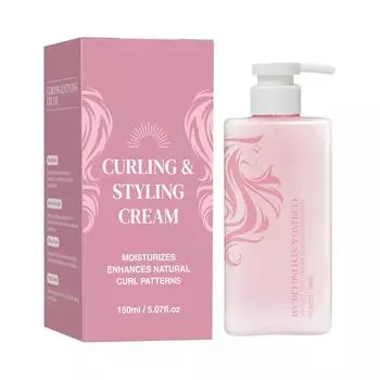 Крем для придания объема локонам, крем для придания объема локонам, крем для уменьшения пушистости, увлажнения, разглаживания локонов и волн. One Size розовый