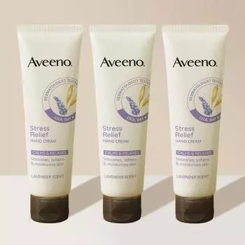 Крем для рук Aveeno, тройной план (50г+50г+50г) Выберите 1 из 2 типов Stress relief hand cream 3 packs