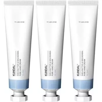 Крем для рук Kundal Shea Butter & Macadamia Pure с ароматом Blanc, 50 мл, 3 шт.