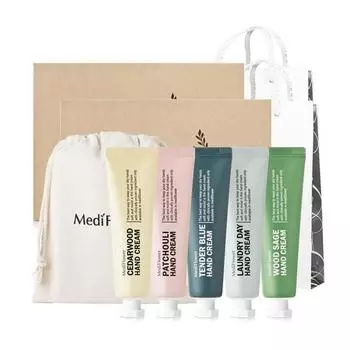 Крем для рук Mediflower Delica 5 видов х 2р + сумка для покупок 2р + набор пакетиков, 600г, 1 комплект