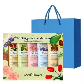 Крем для рук Mediflower The Bliss Garden, набор из 5 предметов + сумка для покупок, 1 набор
