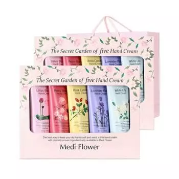 Крем для рук Mediflower The Secret Garden, набор из 5 предметов + сумка для покупок (250 г, 2 комплекта)