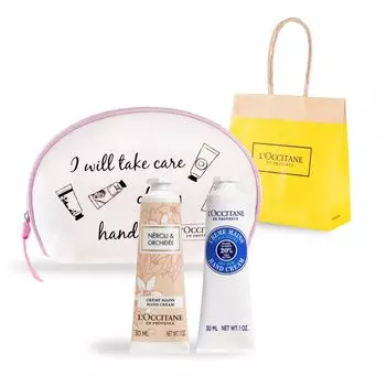 Крем для рук Набор из 2 Подарок на день рождения Подарок для женщин и мужчин Популярный Возврат Сумка-шоппер в комплекте Прощай Белый день L OCCITANE (с мешком) (Сумка для сумок)