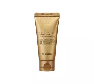 Крем для рук TONY MOLY INTENSE CARE Gold 24K Snail Hand с муцином улитки и коллоидным золотом, осветляющий, питательный, против морщин, Корея 60 мл