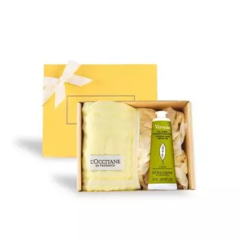 Крем для рук Verbena 30 мл Подарочный набор с желтым полотенцем Подарок на день рождения Подарок для женщин и мужчин Популярный желтый носовой платок Прощальный день L OCCITANE для мам жёлтый