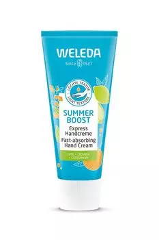 Крем для рук WELEDA Summer Boost 50 мл с ароматом сочного лайма, натуральные ингредиенты, органический [официальный] синий