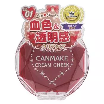 Крем для щек Canmake Cream Cheek Clear Type 11 г, 1 шт., CL01 Clear Red Heart