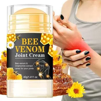 Крем для суставов с пчелиным ядом - увлажняет кожу и делает ее более гладкой и нежной - подходит для ухода за суставами на спине, шее, руках и коленях, 40 г