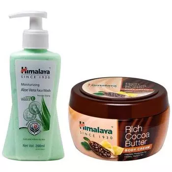 Крем для тела Himalaya Rich Cocoa Butter, 200 мл и увлажняющий гель для умывания Himalaya Aloe Vera, 200 мл