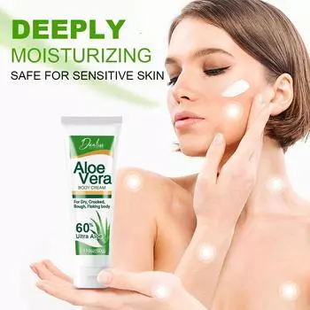 Крем для тела с алоэ вера - увлажняет и питает кожу в течение 24 часов - для сухой, потрескавшейся, грубой, шелушащейся кожи крем для тела