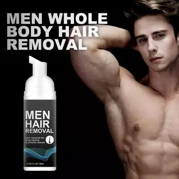 Крем для удаления волос для мужчин на ногах и теле, мягкий и не вызывающий раздражения 60 мл One Size белый