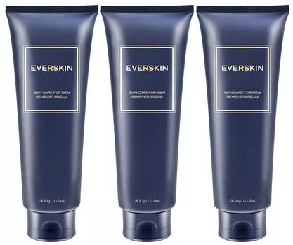 Крем для удаления волос EVERSKIN 300 г Подарочный подарок Сделано в Японии Набор из 3 шт. (Совместимость с VIO) Мужской (Древесный уголь содержит) Квази-лекарство
