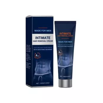 Крем для удаления волос и успокоения кожи, Подмышки, Волосы на руках, Волосы на ногах, Интимные зоны, Крем для удаления волос по всему телу, Не оставляющий черных точек. One Size синий