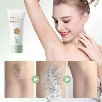 Крем для удаления волос на чувствительной коже для женщин Удаление волос на бикини, гель для удаления волос на лобке Крем для удаления волос на чувствительной коже с алоэ One Size зелёный