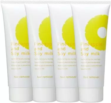 Крем для удаления волос с ананасом и соевым молоком от Suzuki Herb Institute 230 г. Запас примерно на 4 месяца может быть квази-лекарством. (4 бутылки) [V-образный, унисекс, мужской,