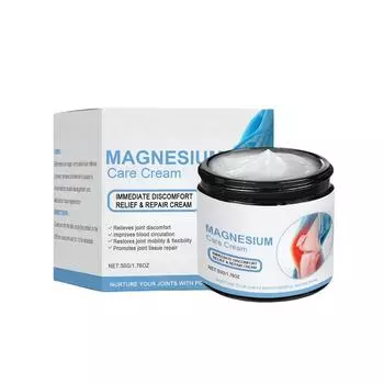 Крем для ухода с магнием для облегчения боли в суставах питает кости, уменьшает боль в суставах и мышечный дискомфорт. Крем для наружного массажа нежный и успокаивающий. One Size белый