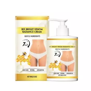 Крем для ухода за кожей пчелы глубоко увлажняет и осветляет кожу, питает кожу и улучшает тусклость.. Увлажняющий крем для ухода за кожей 100 г One Size жёлтый