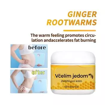 Крем для ухода за телом «Пчела», увлажняющий крем для тела Curve, для ухода за большим животом, для живота, для ленивого уменьшения жжения и пота, для похудения и укрепления, 30 г белый