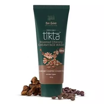 Крем для умывания лица Nat Habit с жареным цикорием для мужчин с активированным углем для детоксикации кожи, борьбы с угрями и прыщами (100 г)