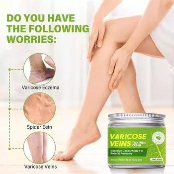 Крем для успокоения вен, крем для восстановления ног, улучшает кровообращение и питает гладкую кожу One Size зелёный