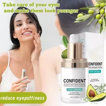 Крем для век с кофеином, роликовый, от темных кругов, осветляющий, от мелких морщин, удаляющий мешки под глазами, 15 мл One Size белый