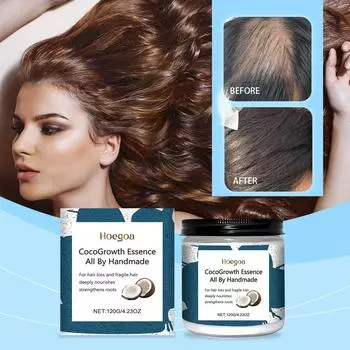 Крем для волос с кокосовым маслом укрепляет корни волос, восстанавливает сухие и вьющиеся волосы, питает пушистые и густые волосы. 120g