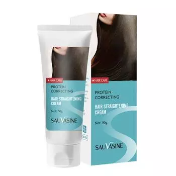 Крем для выпрямления волос с кератином - разглаживает и выпрямляет волосы, питательная дозировка для шелковистых и послушных волос 50 г One Size