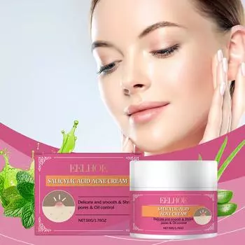 Крем EELHOE с салициловой кислотой от прыщей, гладкая кожа, освежающий, успокаивающий, увлажняющий крем для лица 50g