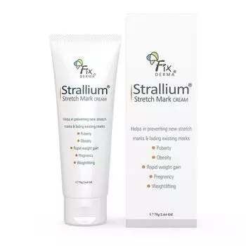 Крем Fixderma Strallium Stretch Mark Cream, удаляет растяжки, оставшиеся после беременности, удаляет рубцы и увлажняет кожу на всех частях тела - 75 г