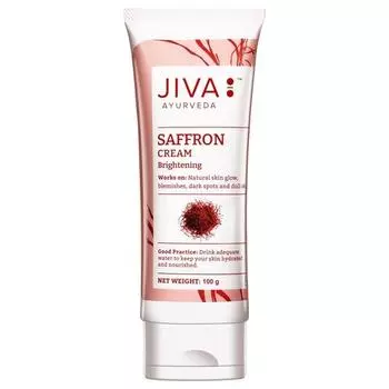 Крем Jiva Saffron 100 г | 100% аюрведическая формула | Осветляет пятна, гиперпигментацию и темные пятна | Улучшает кровообращение (Пакет из 1)