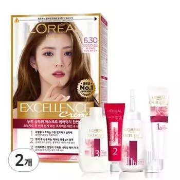 Крем-краситель lorealParis Excel Lance, 6.30 светло-коричневый (золотой), 2 Корейский уход за волосами