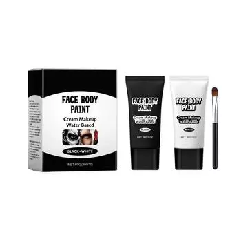 Крем-краска для макияжа Blacks And Whites от Halloween, легко маскирующий цвет кожи, эффект клоунского макияжа, крем-краска для макияжа One Size