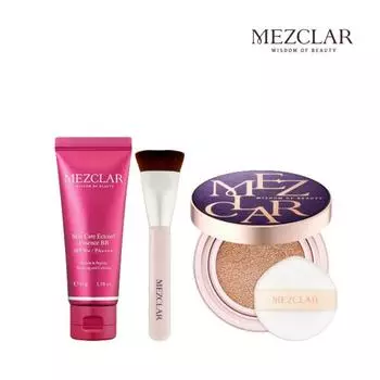 Крем Mezcla Actoin Essence BB + кушон Mezcla Air Fit + 1 кисть в комплекте, Actoin Essence BB + кушон Purple Нет. 23 + Кисть, 1 шт.