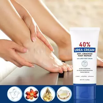 Крем мочевины 40% тюбик увлажняющий крем для ног от потрескавшихся ног и рук увлажняющий, 85 г One Size белый